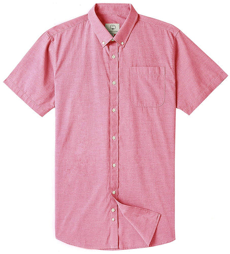 Men's Short Sleeve Oxford Button Down Casual Shirt