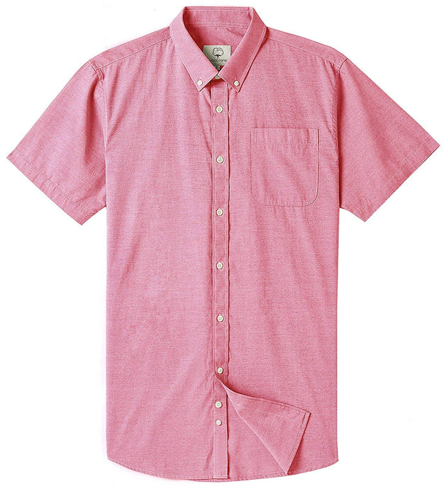 Men's Short Sleeve Oxford Button Down Casual Shirt
